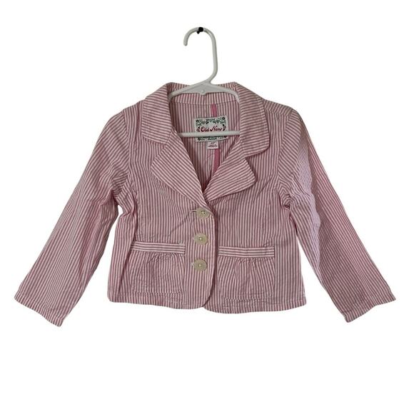 Old Navy White Pink Striped Blazer 2006 Size Size 3T - Picture 1 of 9
